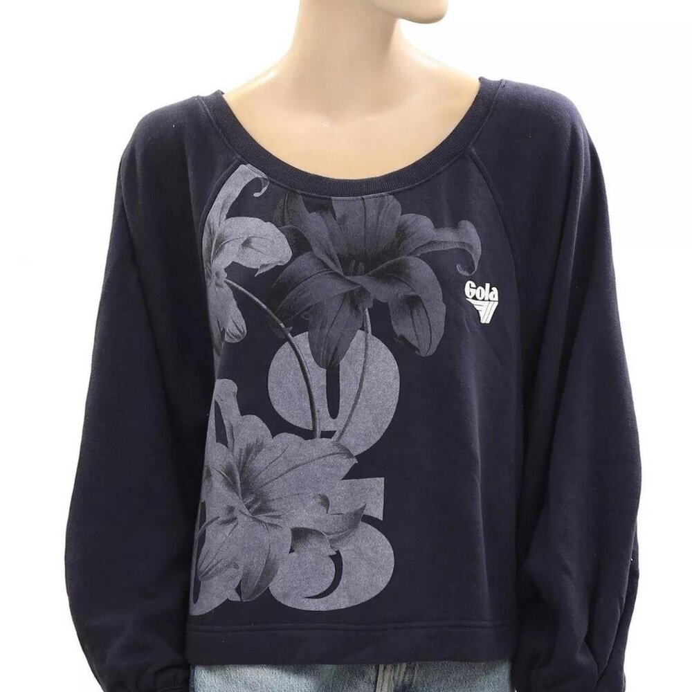 Gola x Anthropologie Super‎ Star Pullover Sweatshirt Top Medium Navy Casual